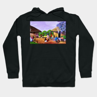 African Village Artwork, African People, Black History Hoodie